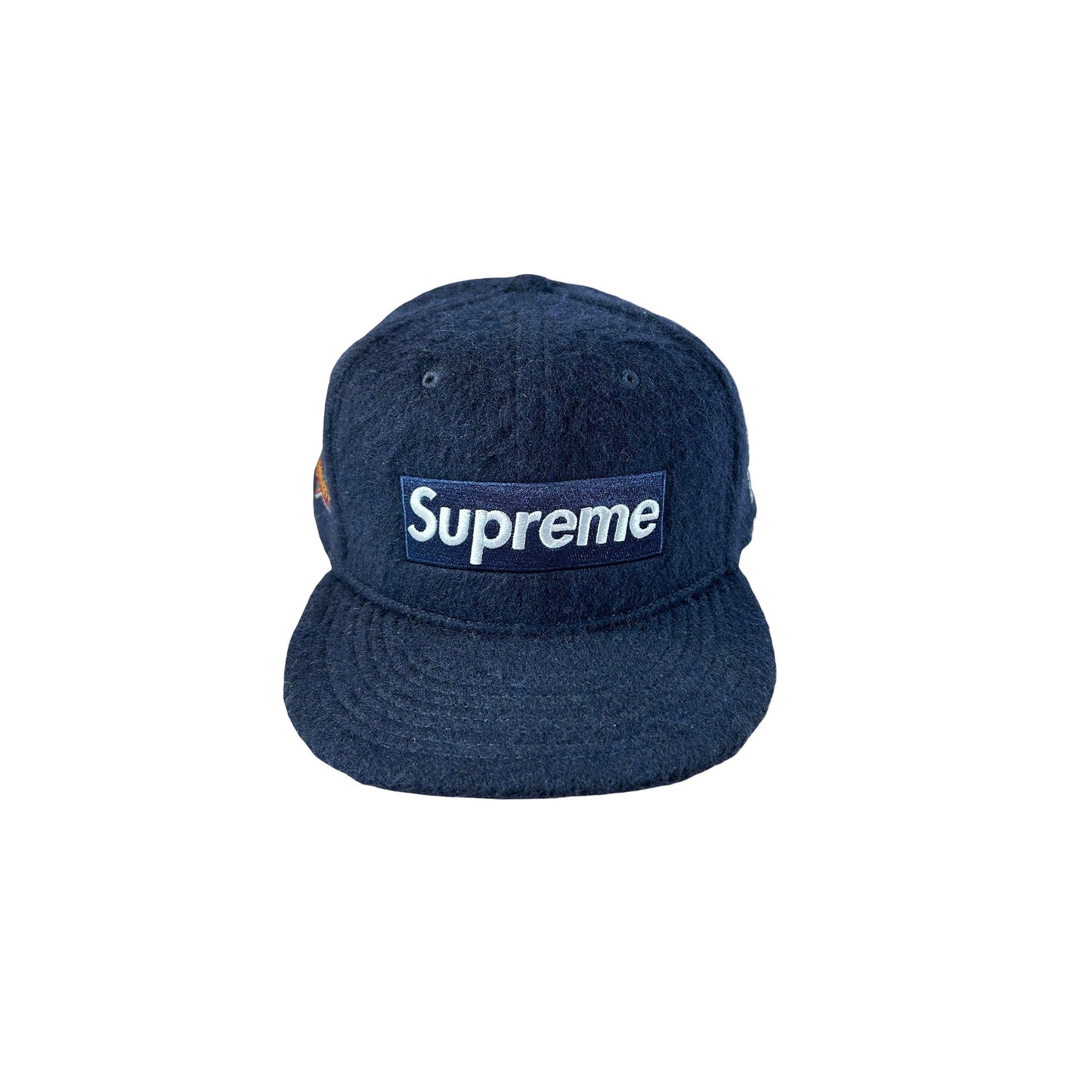 Supreme Mohair Box Logo New Era Cap Navy [USED] - 8 (Used)
