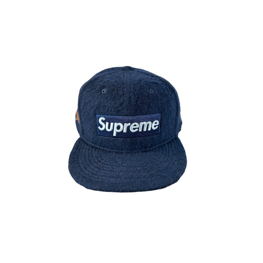 Supreme Mohair Box Logo New Era Cap Navy [USED] - 8 (Used)