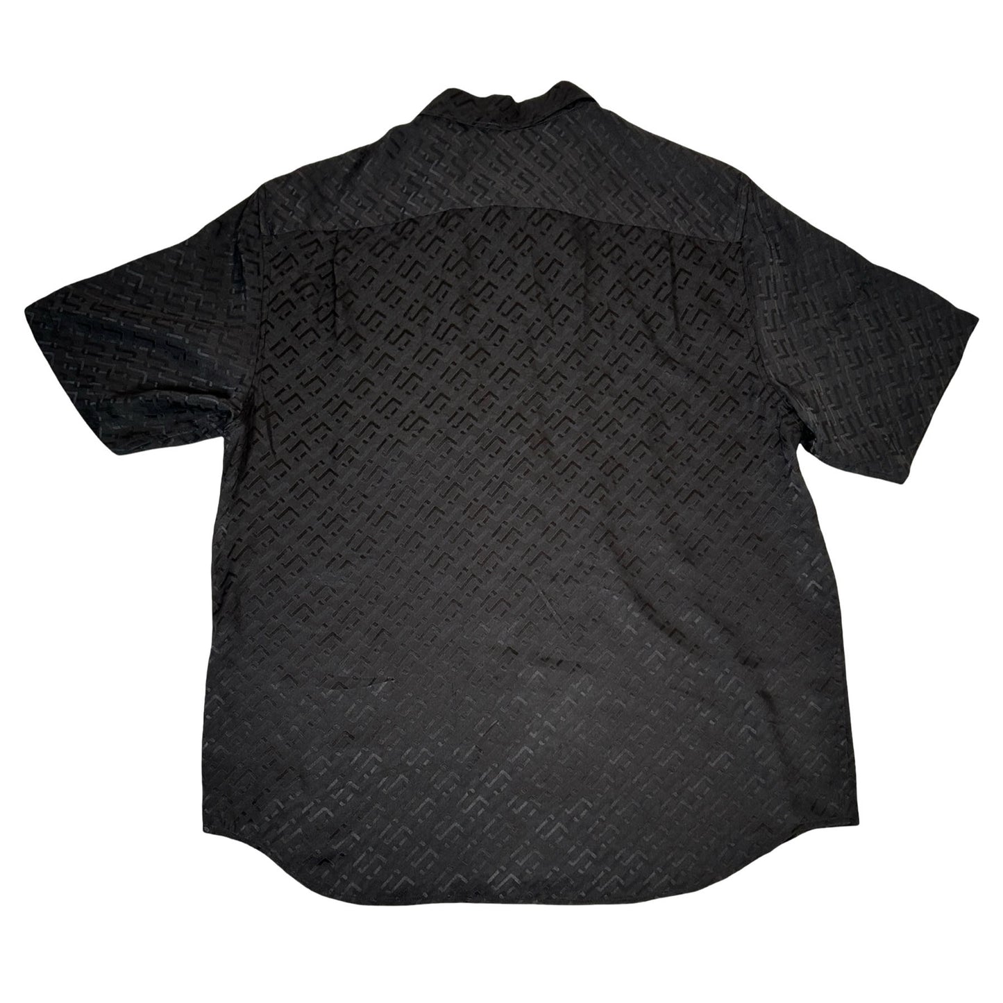 Supreme Tonal Monogram Silk S/S Shirt Black [USED] - M (Used)