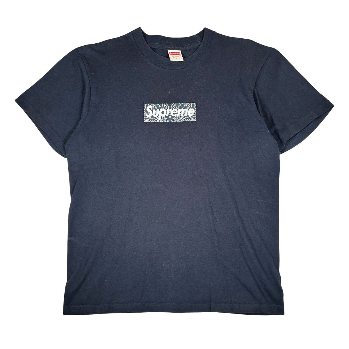 Supreme Bandana Box Logo Tee Navy [USED] - S (Used)