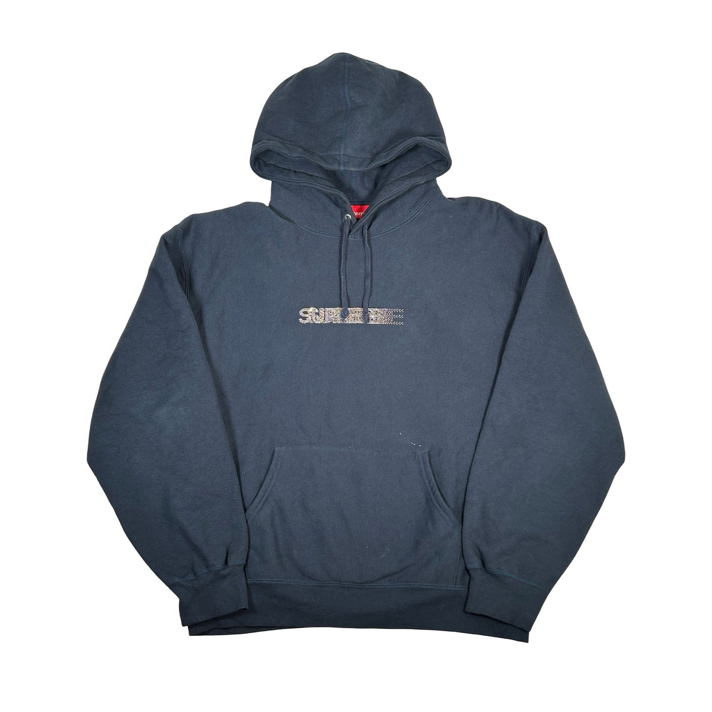 Supreme Swarovski Motion Logo Hooded Sweatshirt Navy [USED] - XL (Used2)