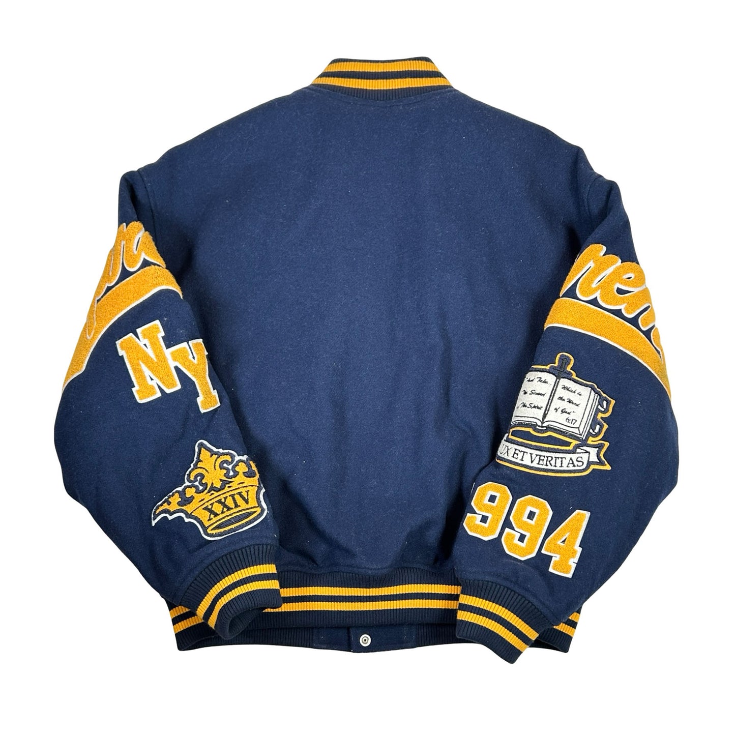 Supreme Veritas Varsity Jacket Navy [USED] - L (Used)