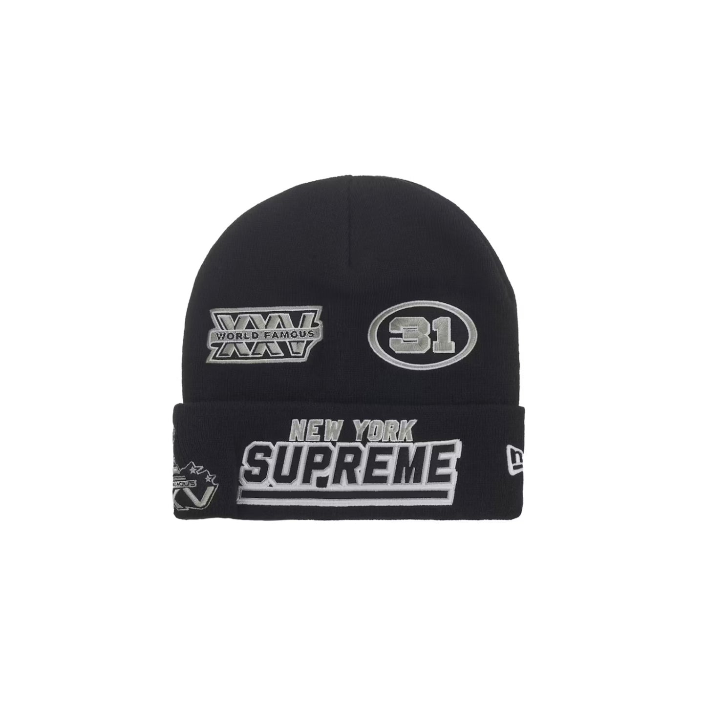 Supreme New Era Football Beanie Black
