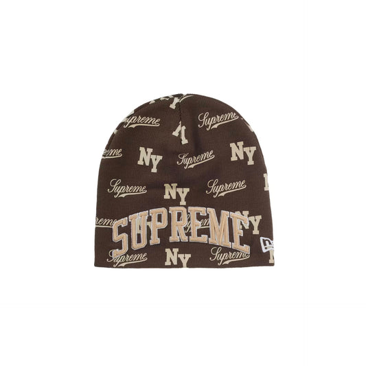 Supreme New Era Monogram Beanie Brown