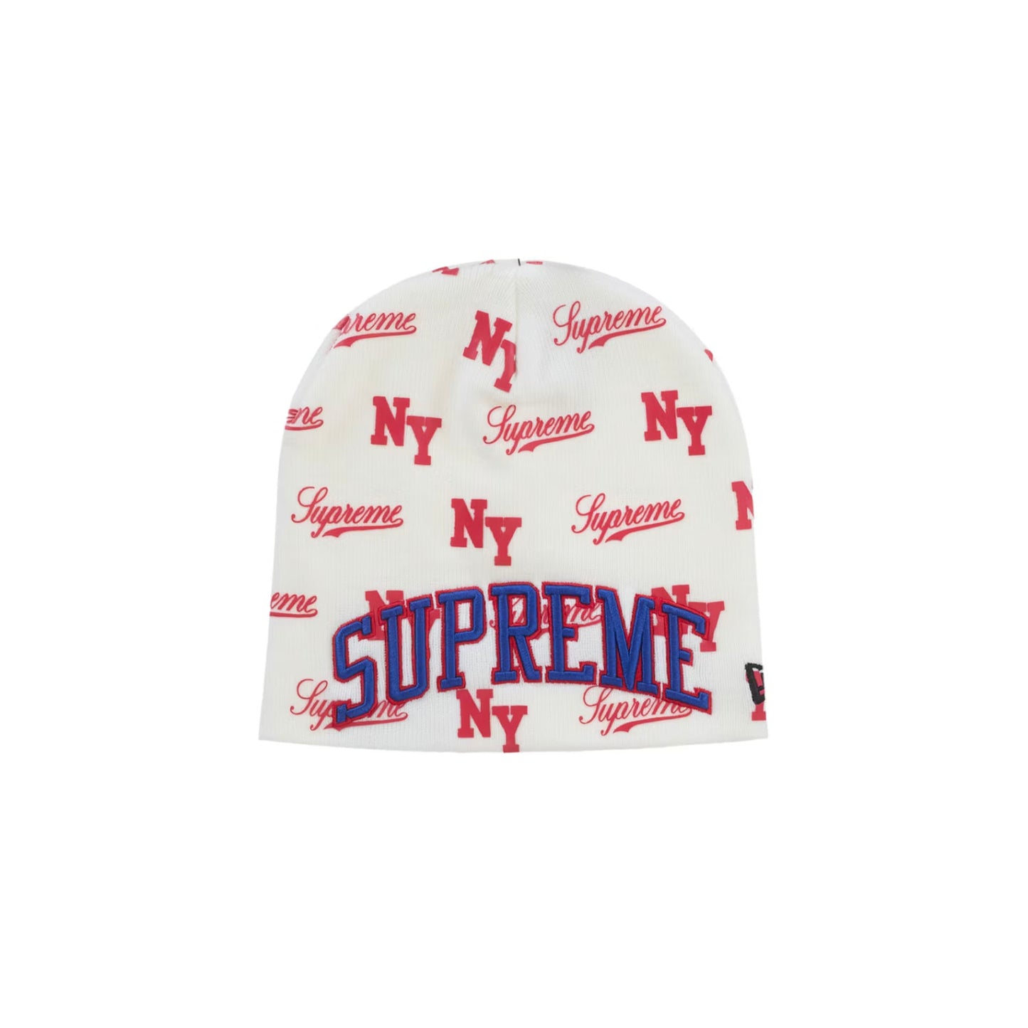 Supreme New Era Monogram Beanie White