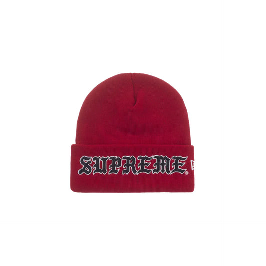 Supreme New Era Old English Beanie Red