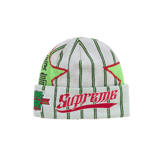 Supreme New Era Stars Beanie White