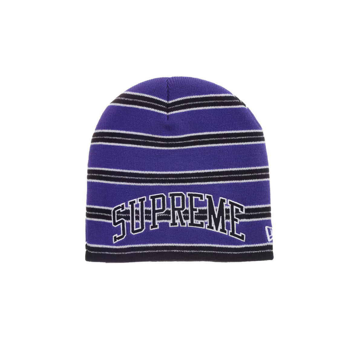Supreme New Era Stripe Beanie Purple