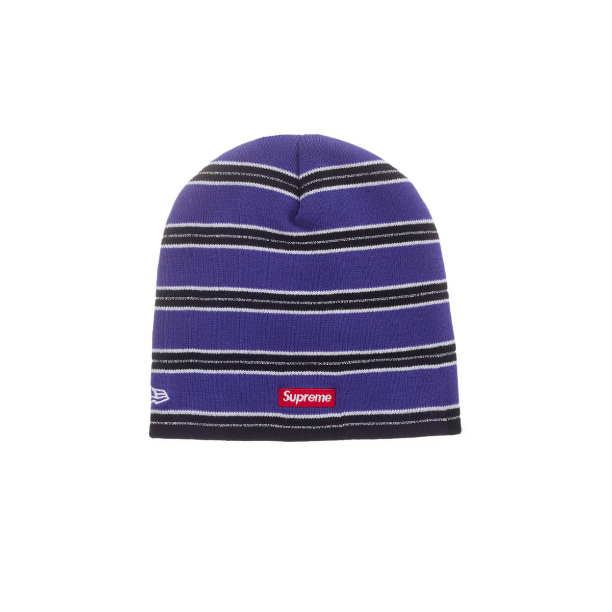 Supreme New Era Stripe Beanie Purple