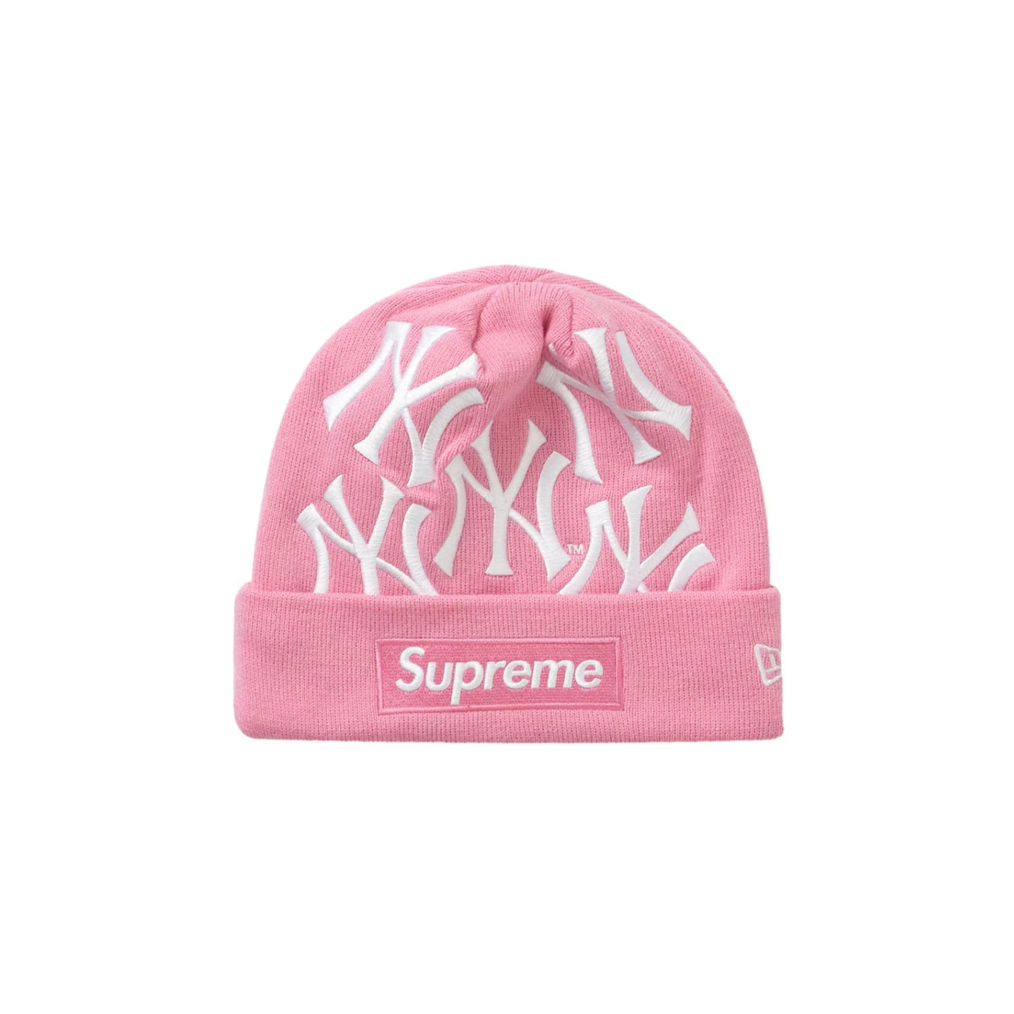 Supreme New York Yankees New Era Box Logo Beanie Pink
