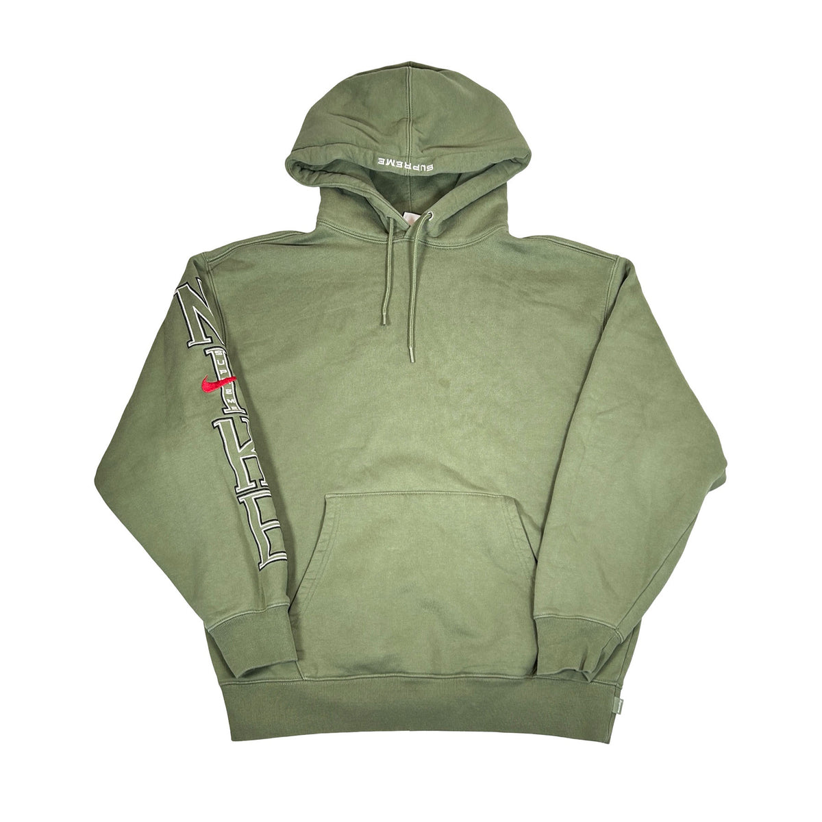 Supreme Nike Hooded Sweatshirt Olive [USED] - M (Used)