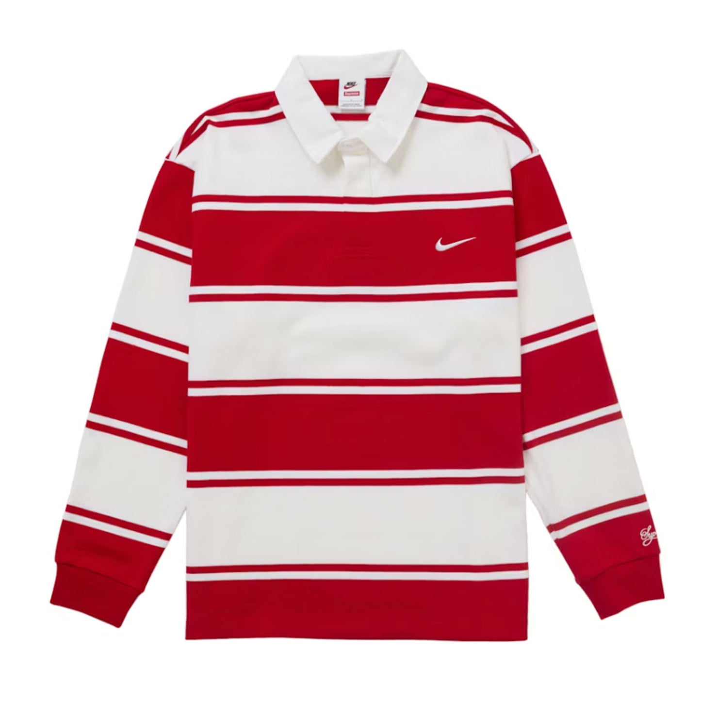 Supreme Nike Stripe Rugby Red