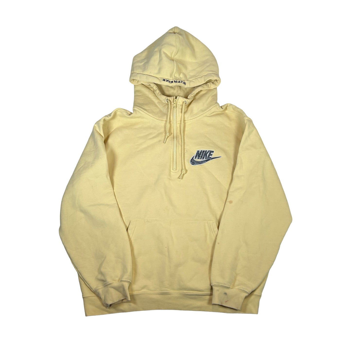 Supreme Nike Half Zip Hooded Sweatshirt Pale Yellow [USED] - L (Used)