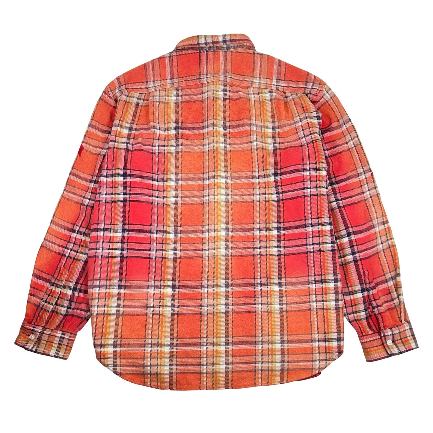 Supreme Old English Plaid Flannel Shirt Orange [USED] - L (Used)