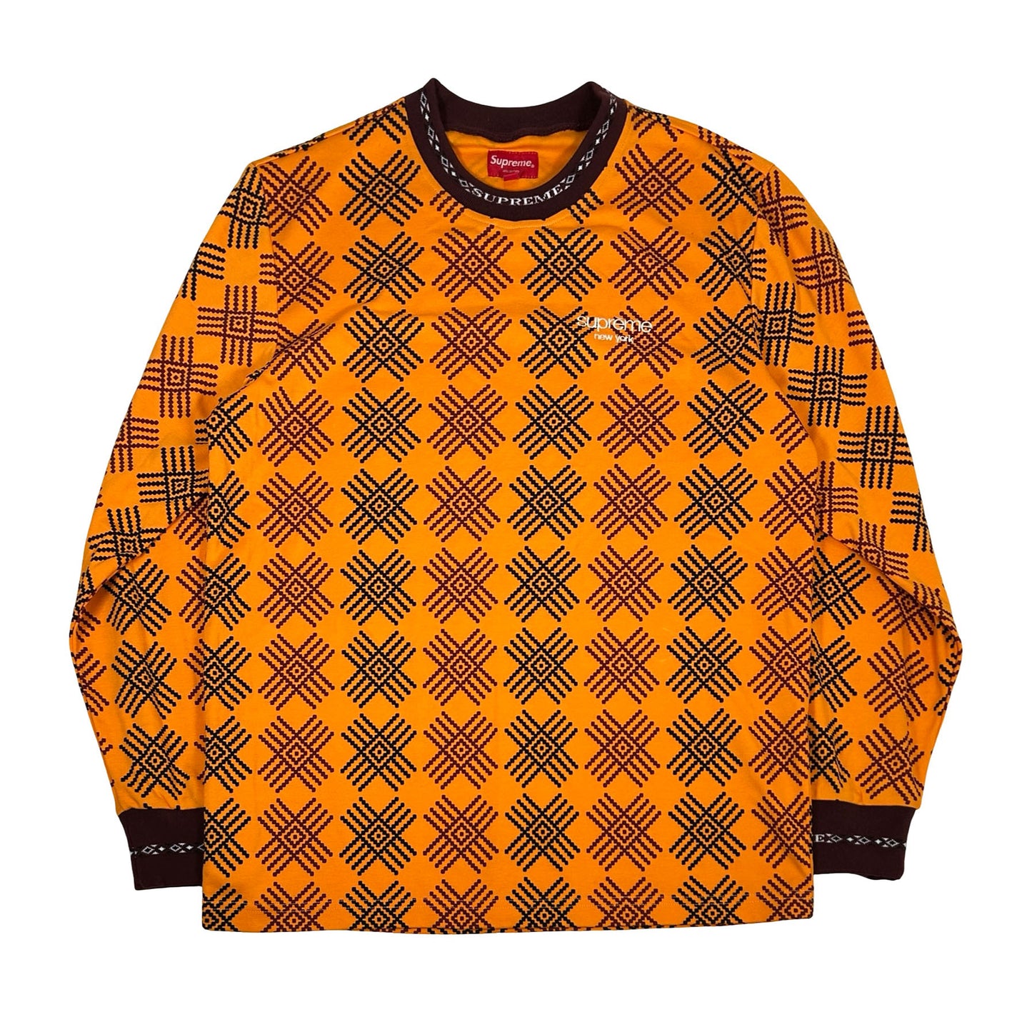 Supreme Motif L/S Top Orange [USED] - S (Used)