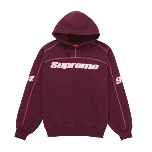 Supreme Overlock Hooded Sweatshirt Burgundy