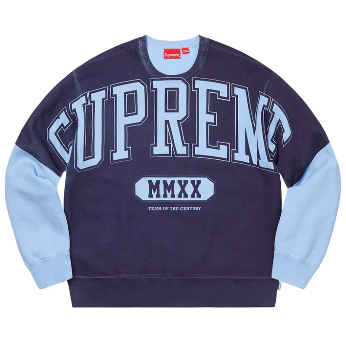 Supreme Overprint Crewneck Ice Blue [USED] - M (Used)