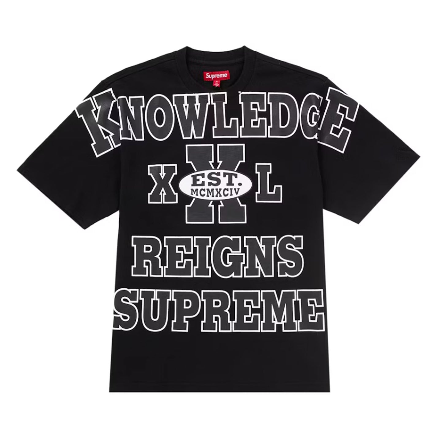 Supreme Overprint Knowledge S/S Top Black [USED] - L (Used)