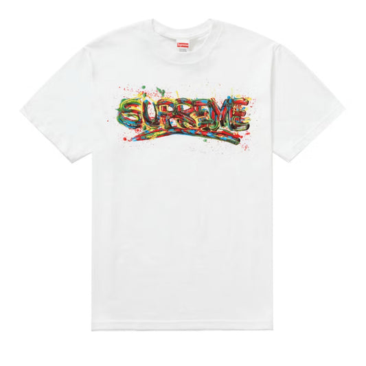 Supreme Paint Logo Tee White [USED] - M (Used)
