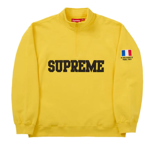 Supreme Paris Shop Flag Half Zip Pullover Yellow