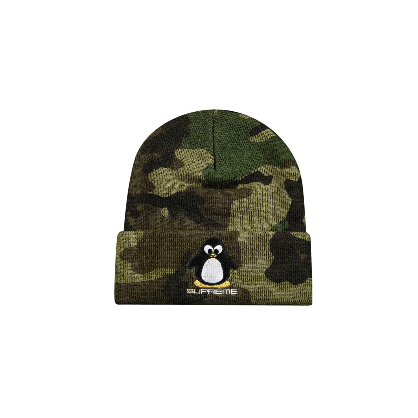 Supreme Penguin Beanie Woodland Camo [USED]