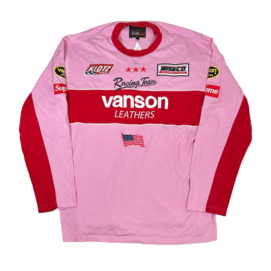 Supreme Vanson Leathers L/S Top Pink [USED] - XL (Used)