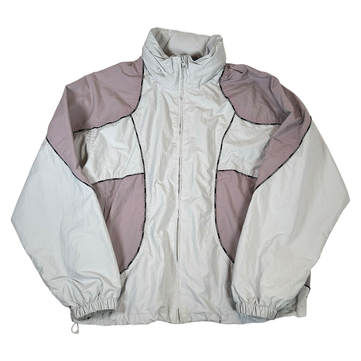 Supreme Logo Piping Hooded Track Jacket Grey [USED] - M (Used)