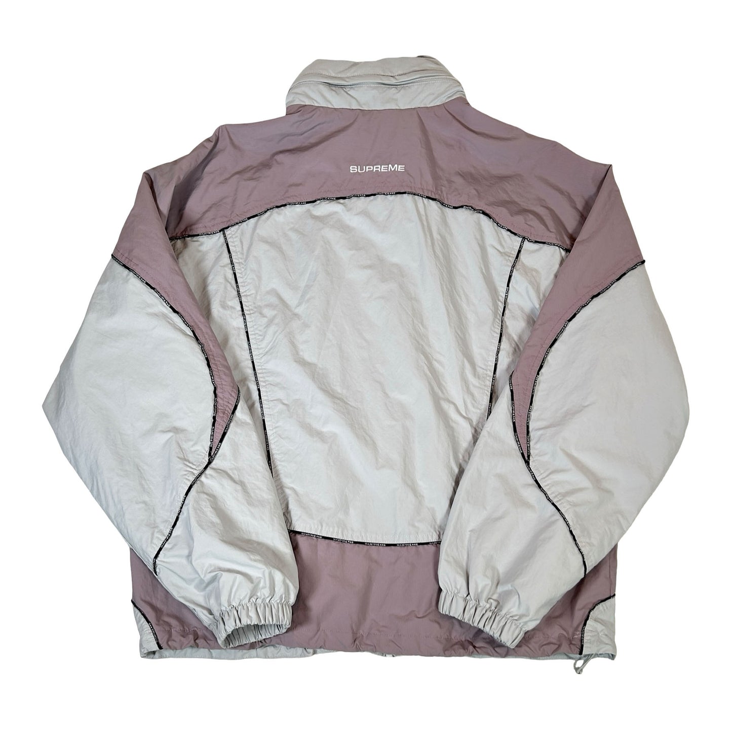 Supreme Logo Piping Hooded Track Jacket Grey [USED] - M (Used)