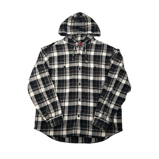Supreme Hooded Flannel Shirt Black [USED] - M (Used)