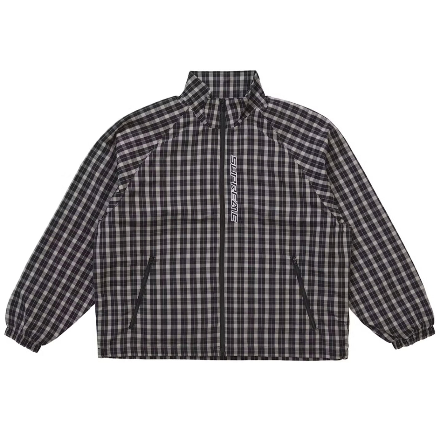 Supreme Plaid Track Jacket Black