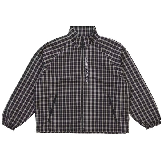 Supreme Plaid Track Jacket Black