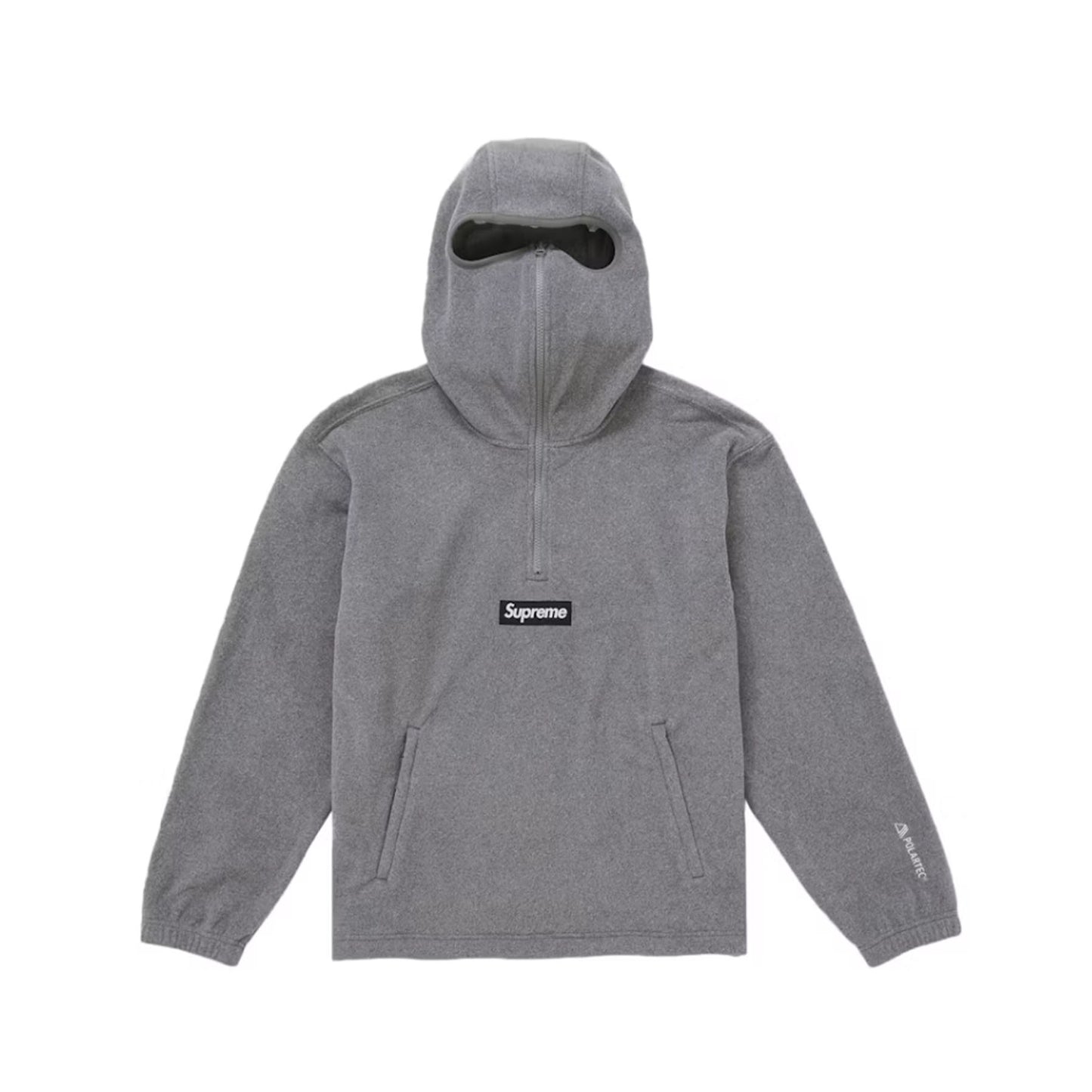 Supreme Polartec Face Mask Half Zip Hooded Sweatshirt Grey