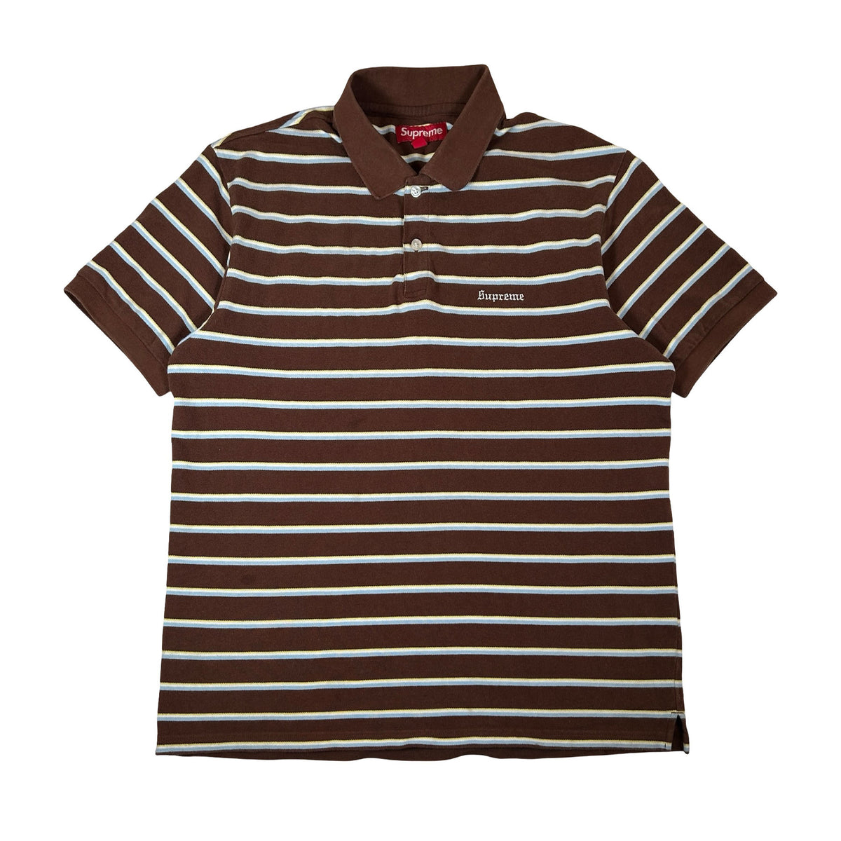 Supreme Stripe Polo Brown Stripe [USED] - S (Used)
