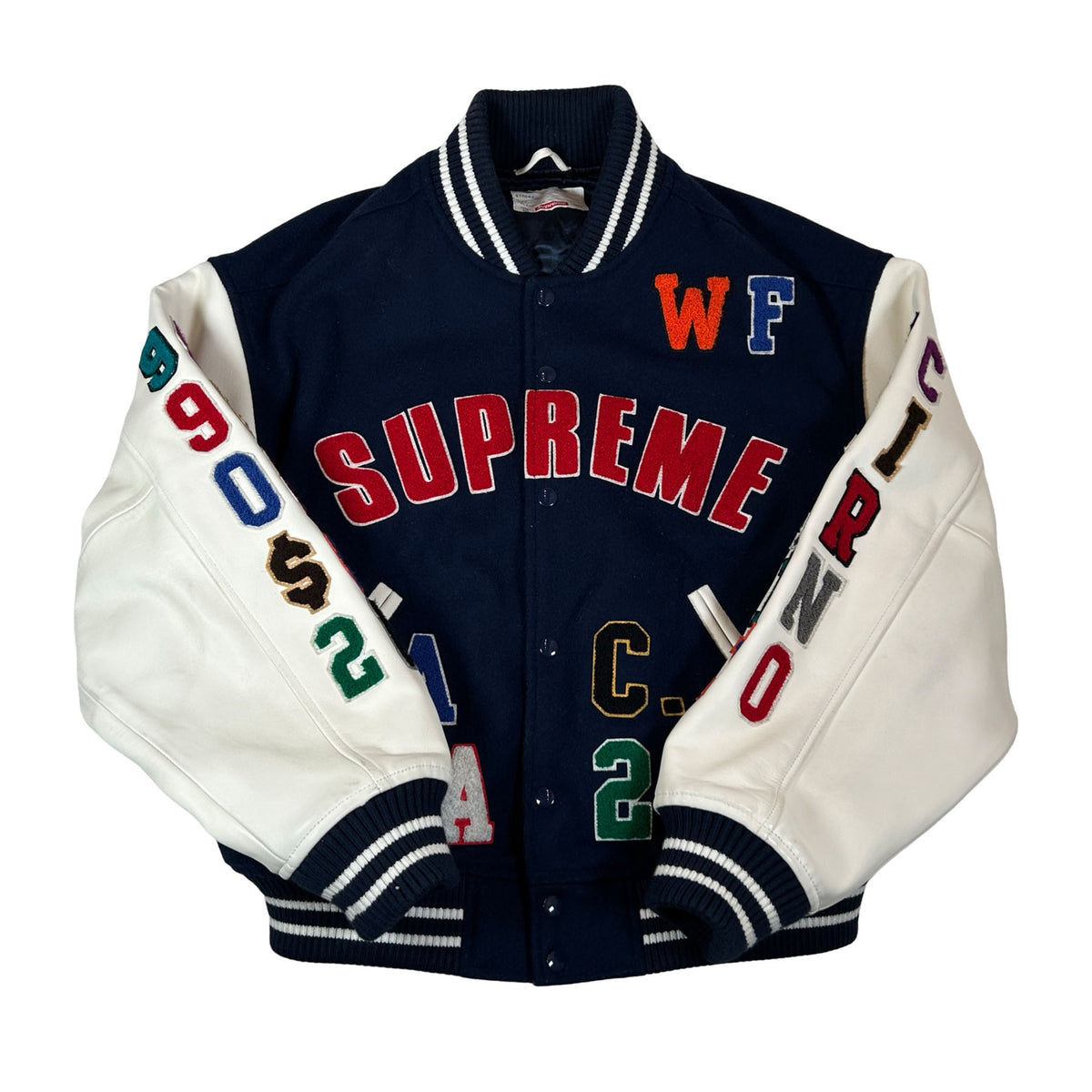 Supreme Praises Varsity Jacket Navy [USED] - M (Used)