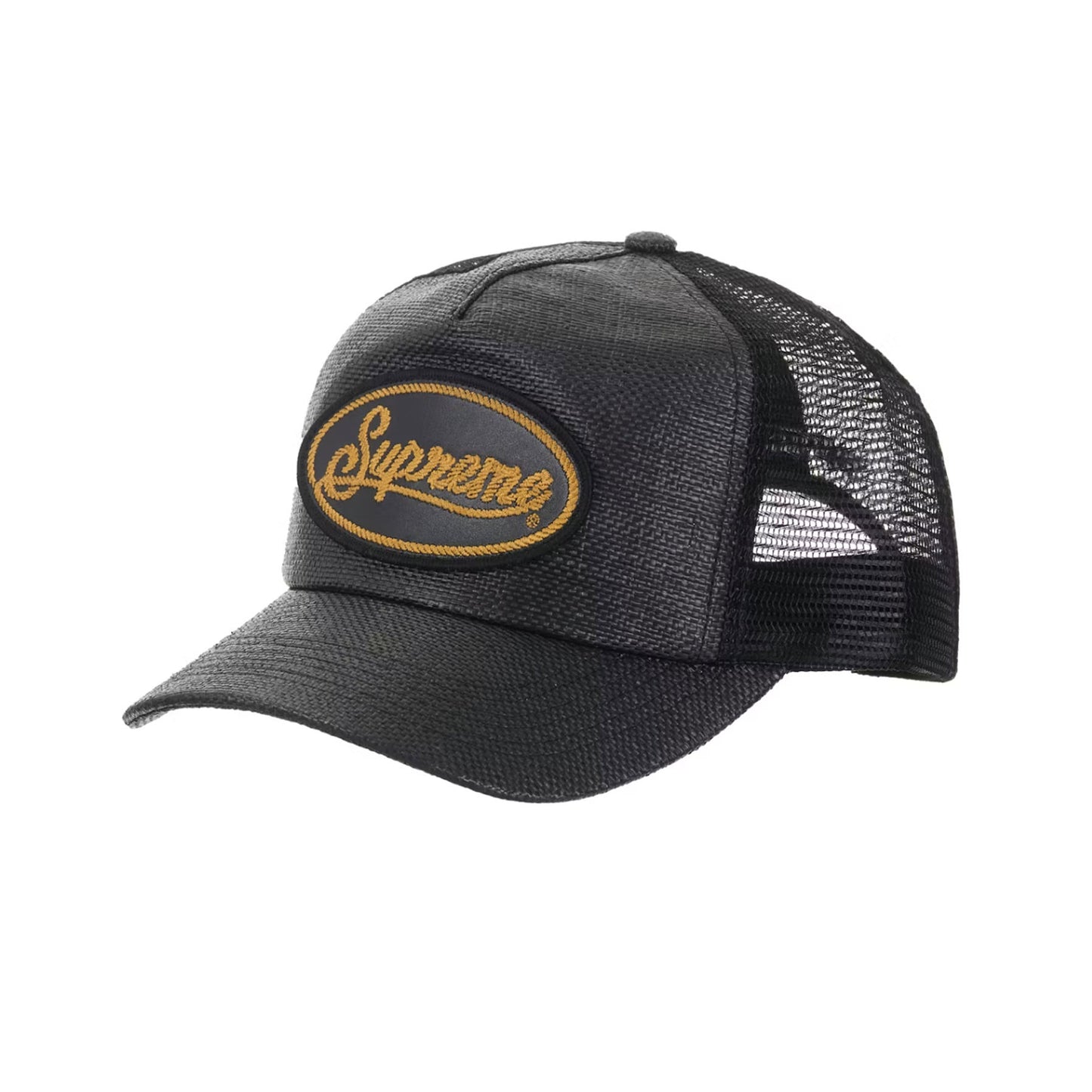 Supreme Raffia Mesh Back 5-Panel Hat Black