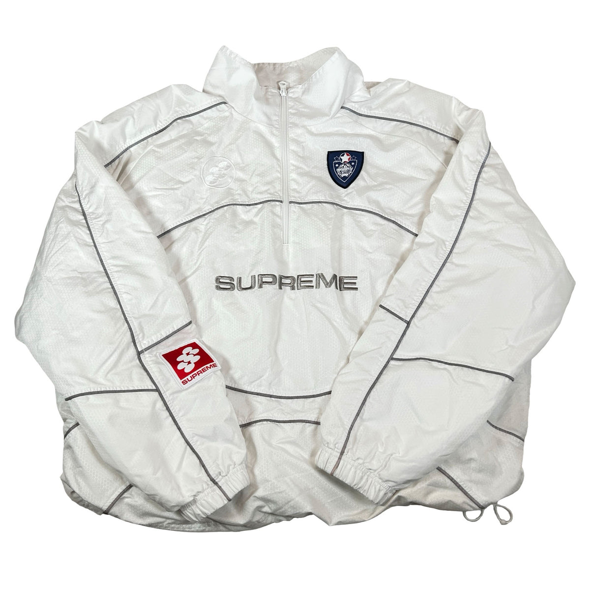 Supreme Reflective Piping Pullover White [USED] - XL (Used)