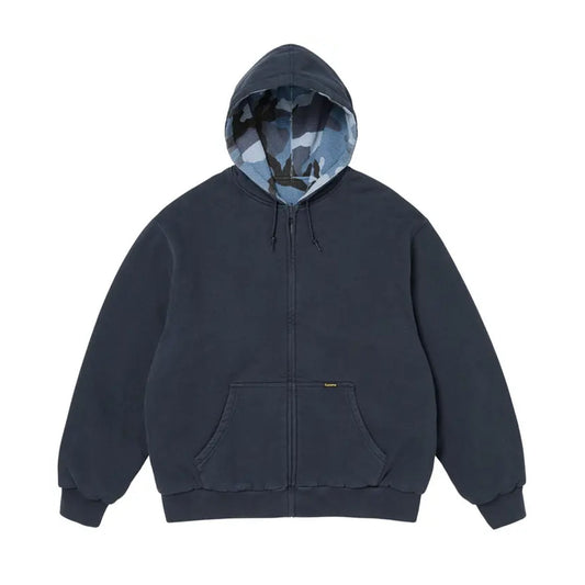Supreme Reversible Work Zip Up Hooded Sweatshirt Navy
