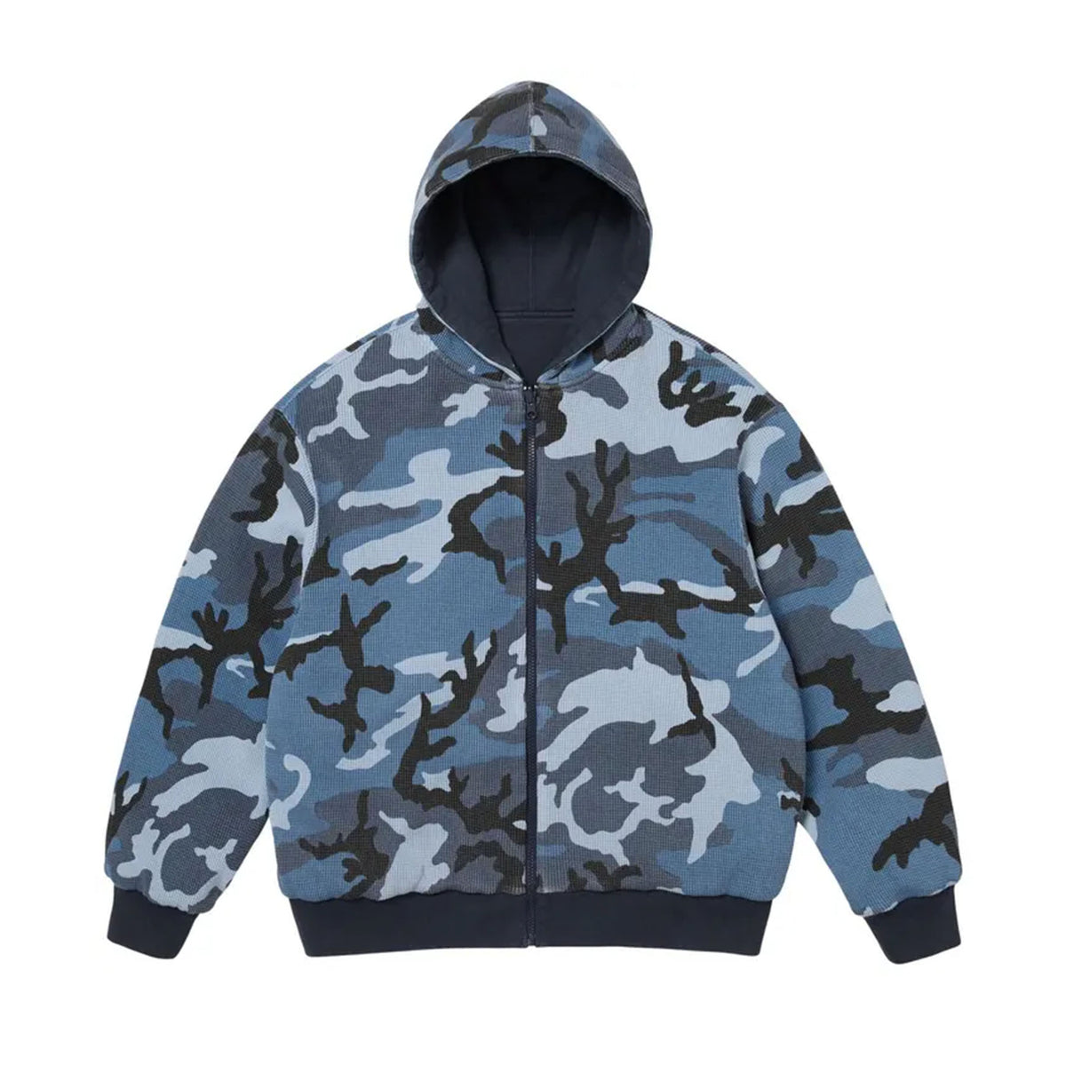 Supreme Reversible Work Zip Up Hooded Sweatshirt Navy