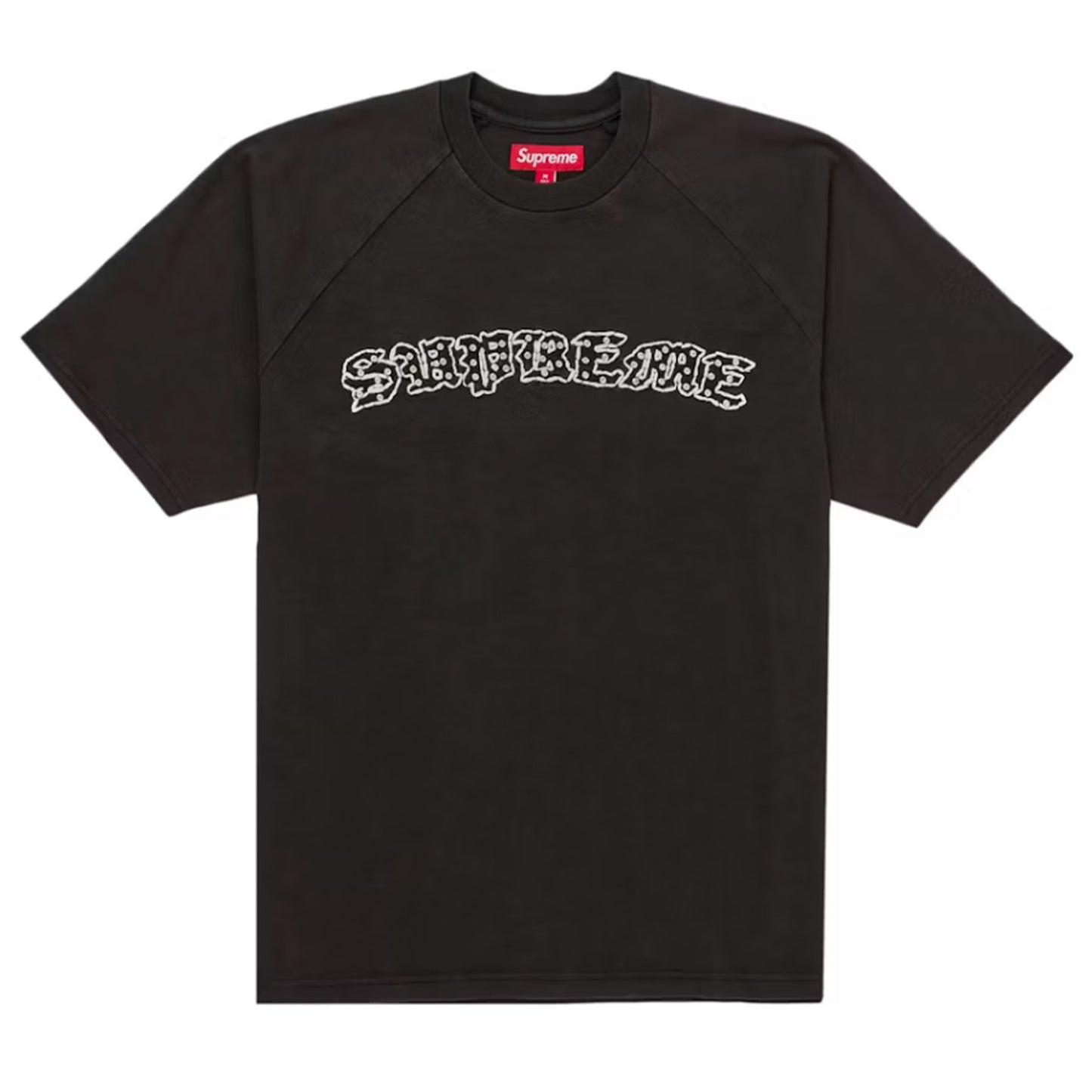 Supreme Rhinestone Raglan S/S Top Black [USED] - XXL (Used)