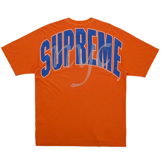 Supreme Rhinestone Script S/S Top Orange