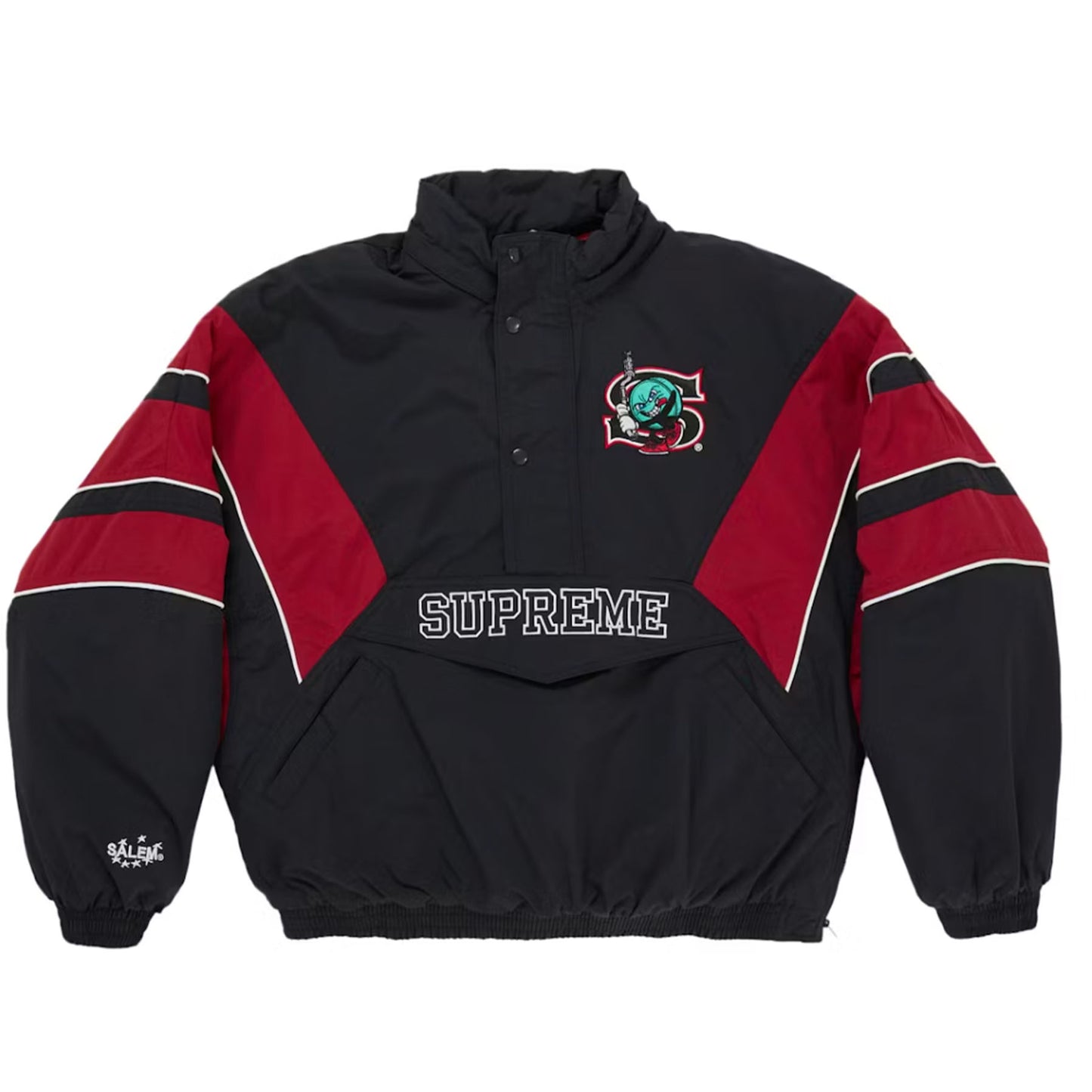 Supreme SALEM Half Zip Stadium Jacket Black [USED] - L (Used)