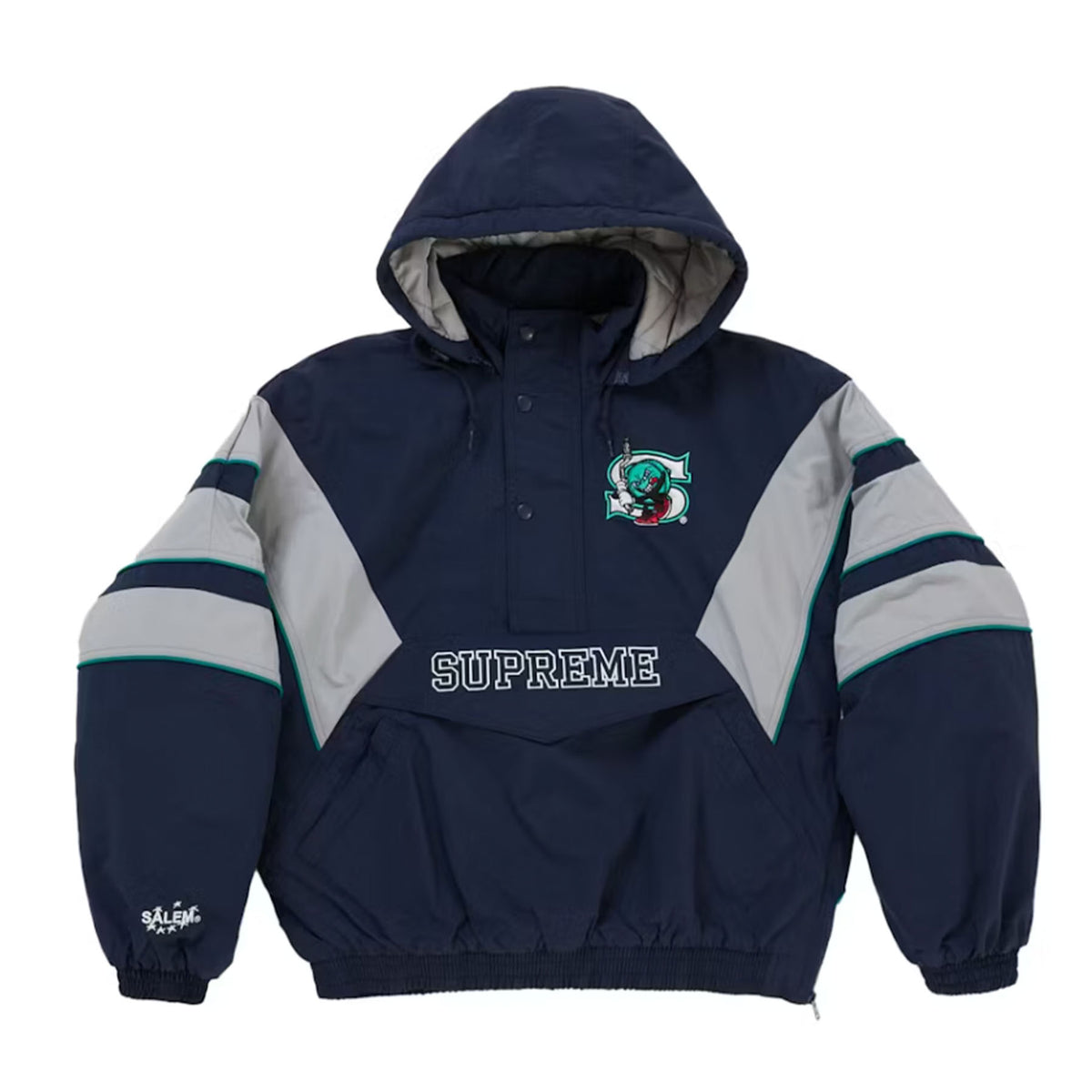 Supreme SALEM Half Zip Stadium Jacket Navy