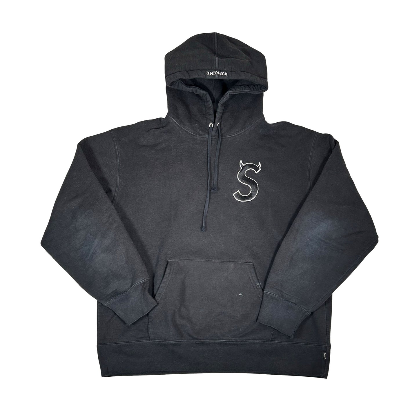 Supreme S Logo Hooded Sweatshirt (FW22) Black [USED] - L (Used)