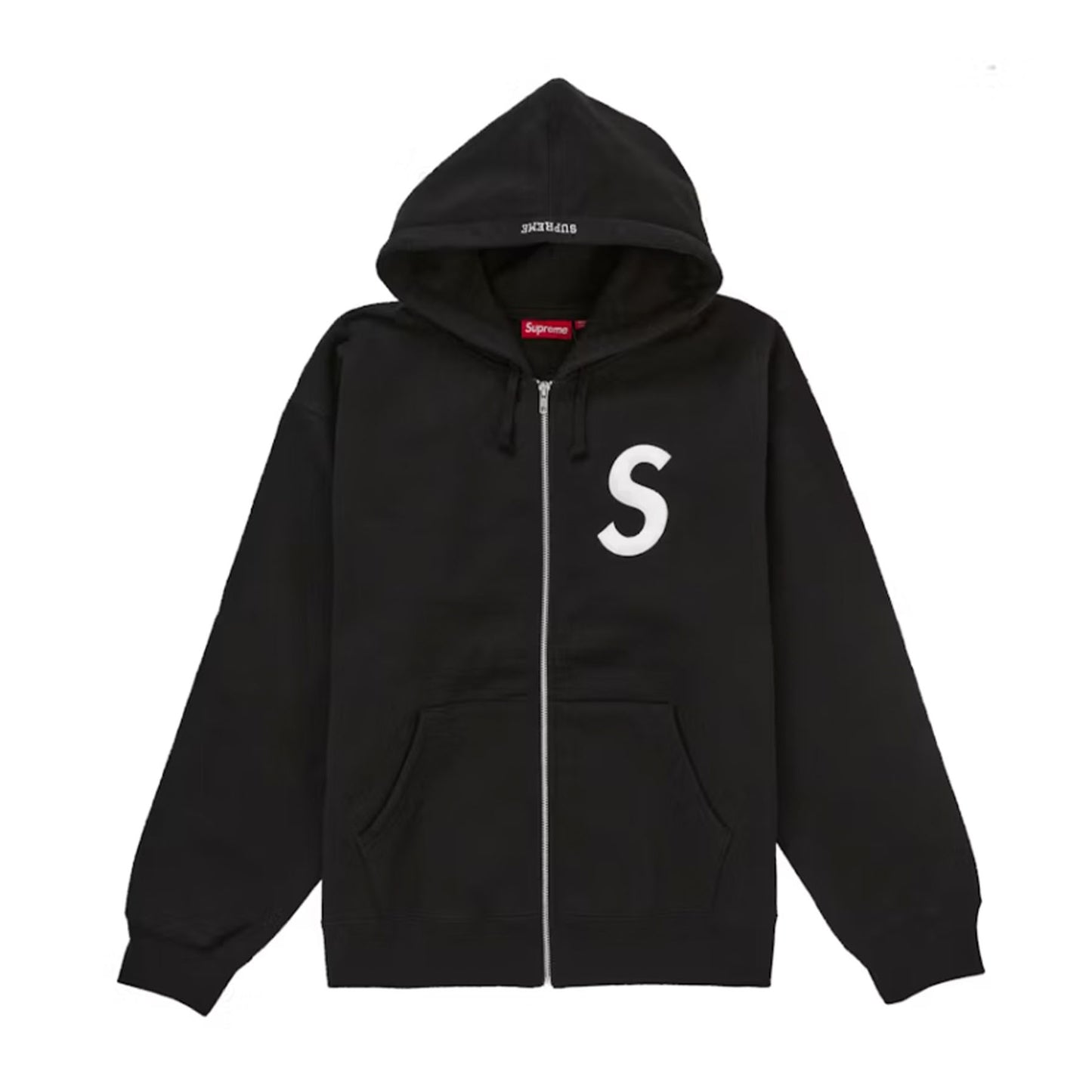Supreme S Logo Zip Up Hooded Sweatshirt (FW24) Black [USED] - L (Used)