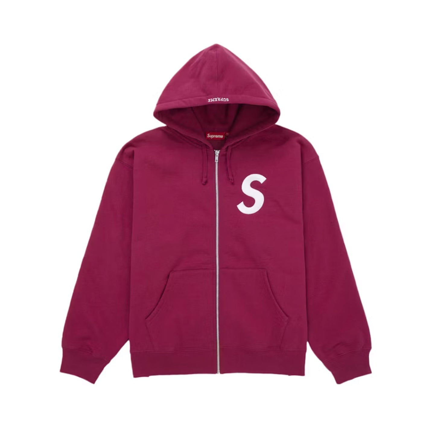 Supreme S Logo Zip Up Hooded Sweatshirt (FW25) Red [USED] - XL (Used)