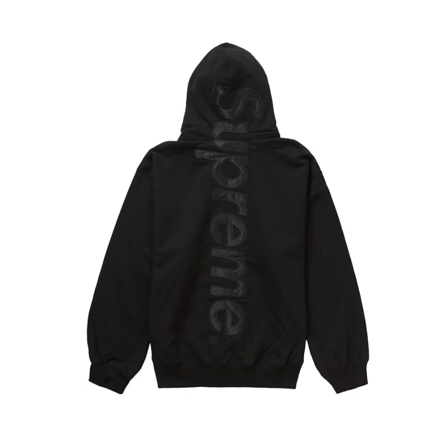 Supreme Satin Appliqué Hooded Sweatshirt (FW23) Black [USED] - XL (Used)