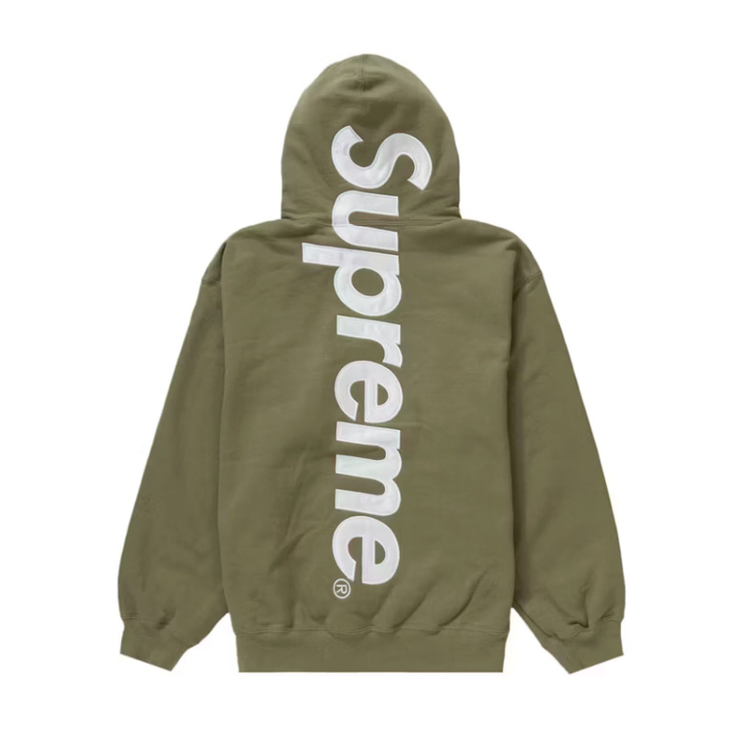 Supreme Satin Appliqué Hooded Sweatshirt (FW23) Light Olive [USED] - S (Used)