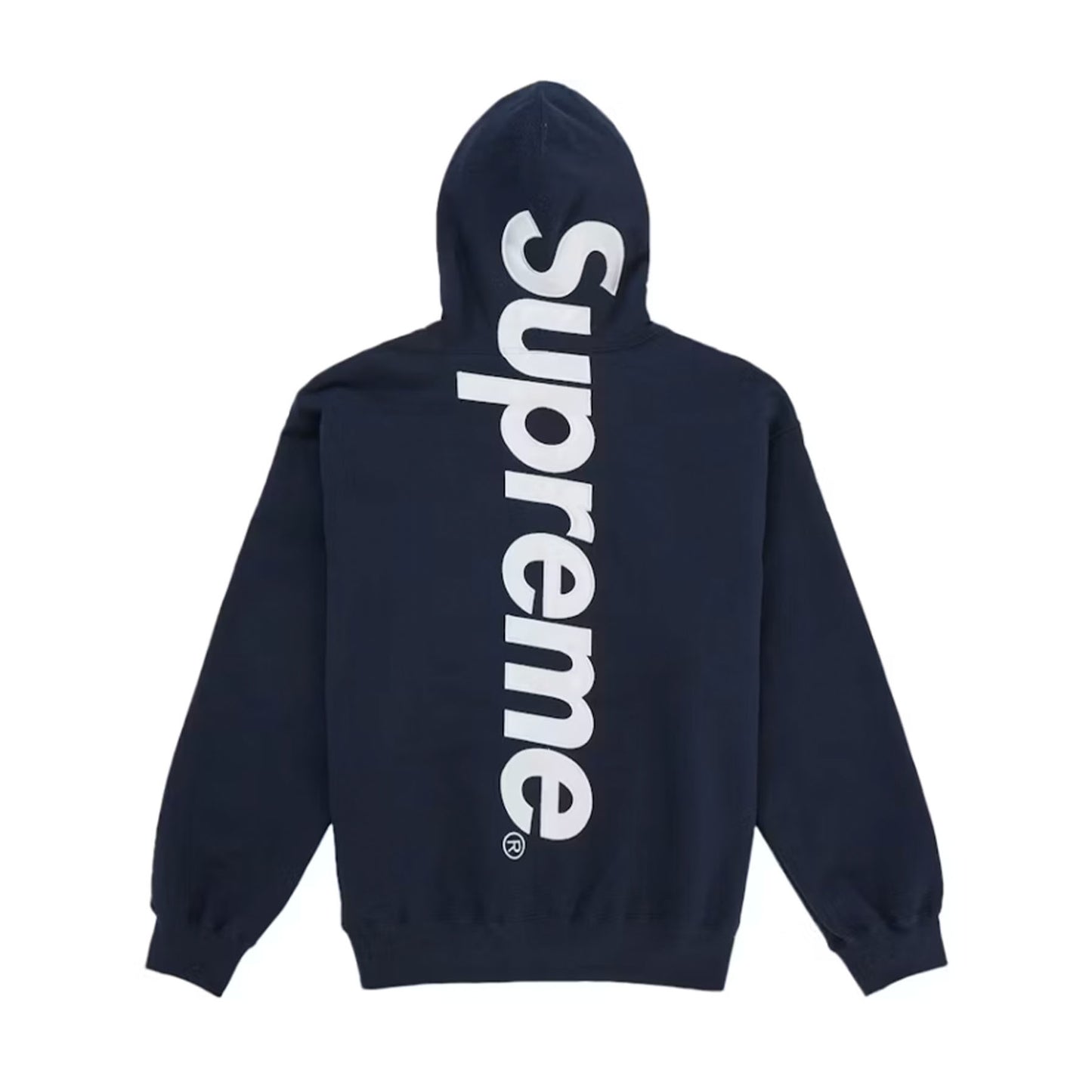 Supreme Satin Applique Hooded Sweatshirt (SS26) Washed Navy