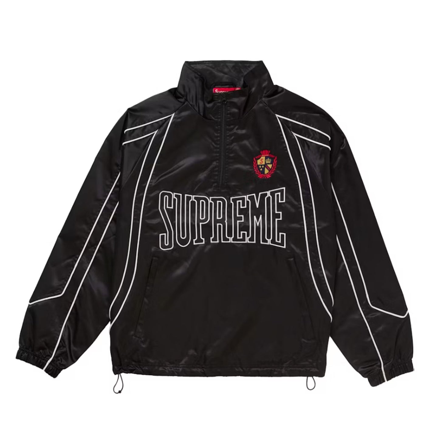 Supreme Satin Piping Pullover Black [USED] - XL (Used)