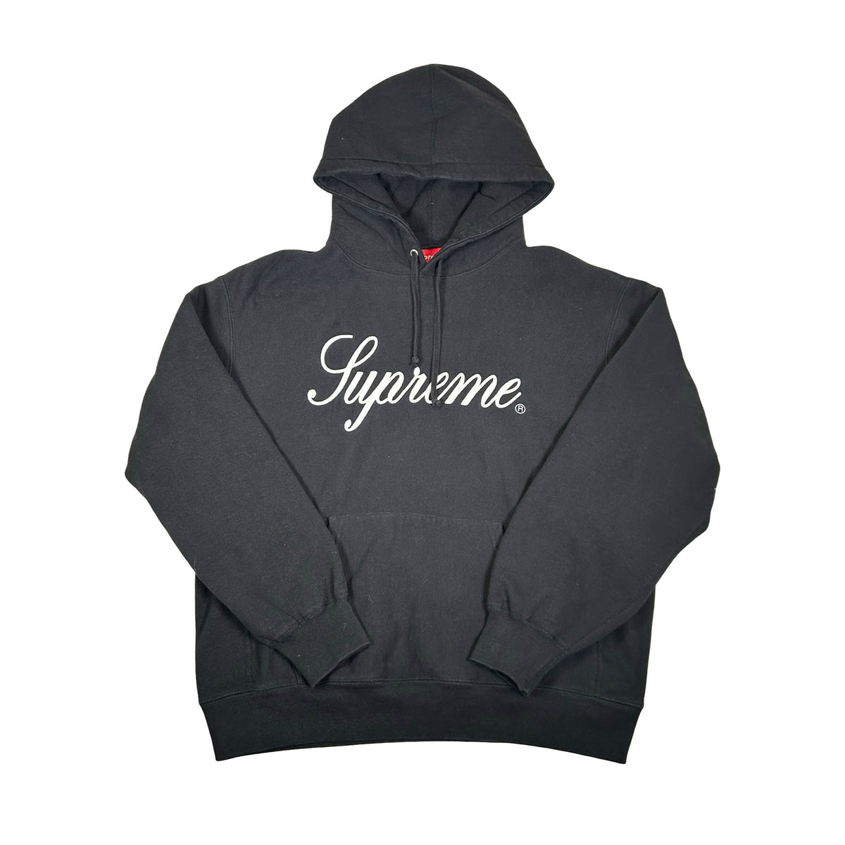 Supreme Raised Script Hooded Sweatshirt Black [USED] - M (Used)